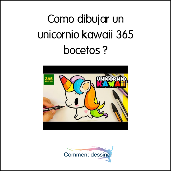 Como dibujar un unicornio kawaii 365 bocetos